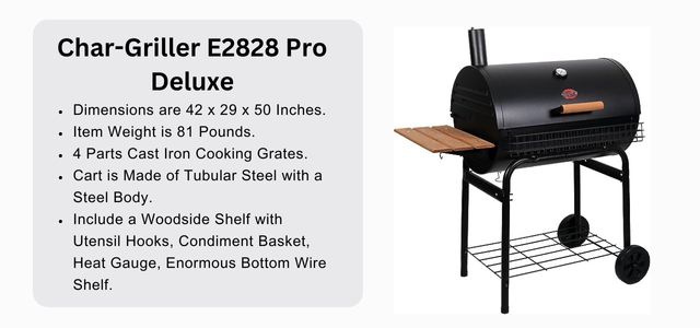 Char-Griller E2828 Pro Deluxe Charcoal Grill under 300$