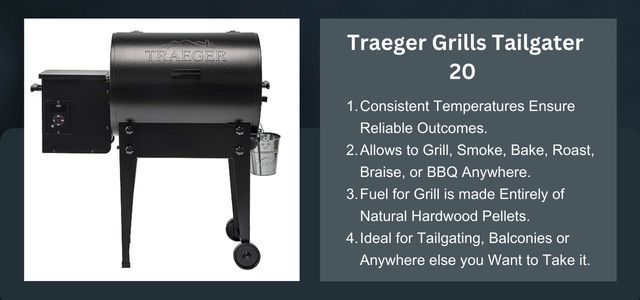 Traeger Grills Tailgater 20 Portable Wood Pellet Grill and Smoker