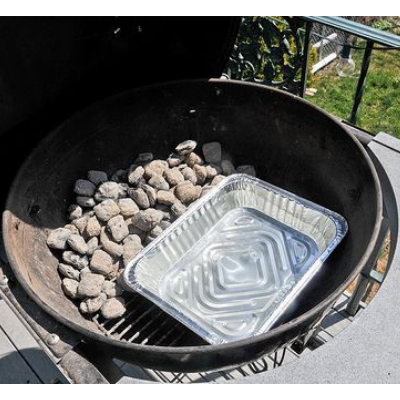 water pan on a charcoal grill