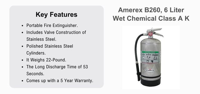 Amerex B260, 6 Liter Wet Chemical Class A K fire Extinguisher